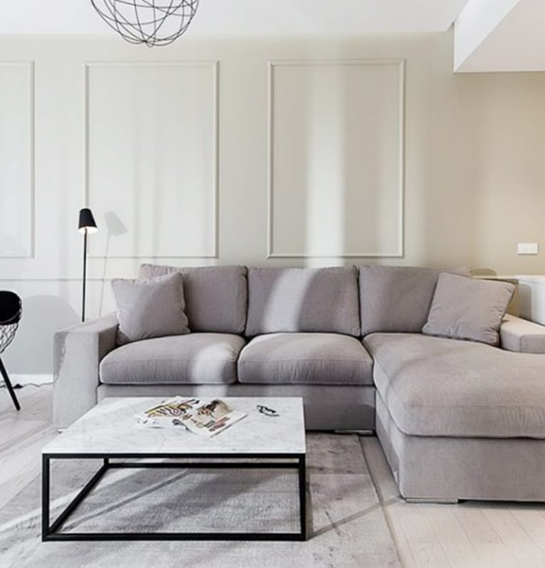 كنبة ركنية زاوية يسار رمادية - Gray Left Corner Sofa