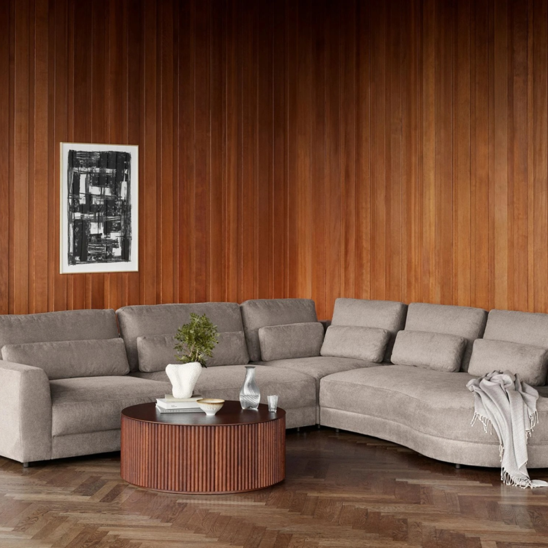 كنب ركني دائري زاوية قابل للتغير على شكل حرف L - L-Shaped Convertible Sectional Sofa Set