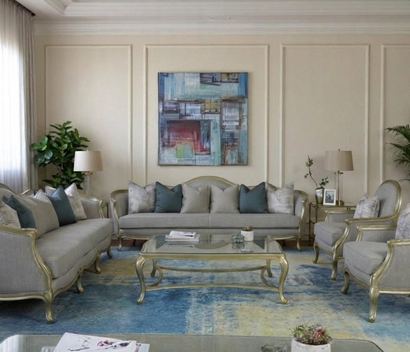 طقم كنب نيو كلاسيك 5 قطع - New Classic Sofa Set 5 Pieces