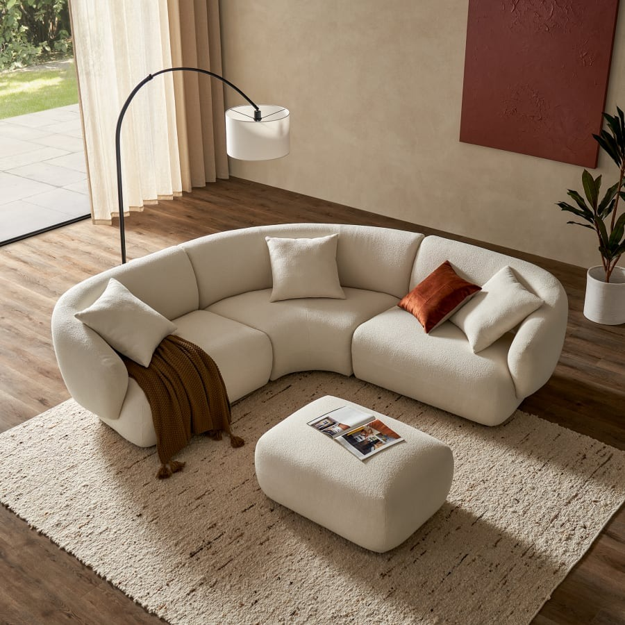 كنب ركني زاوية دائري على شكل حرف L - L-Shaped Circular Corner Sectional Sofa