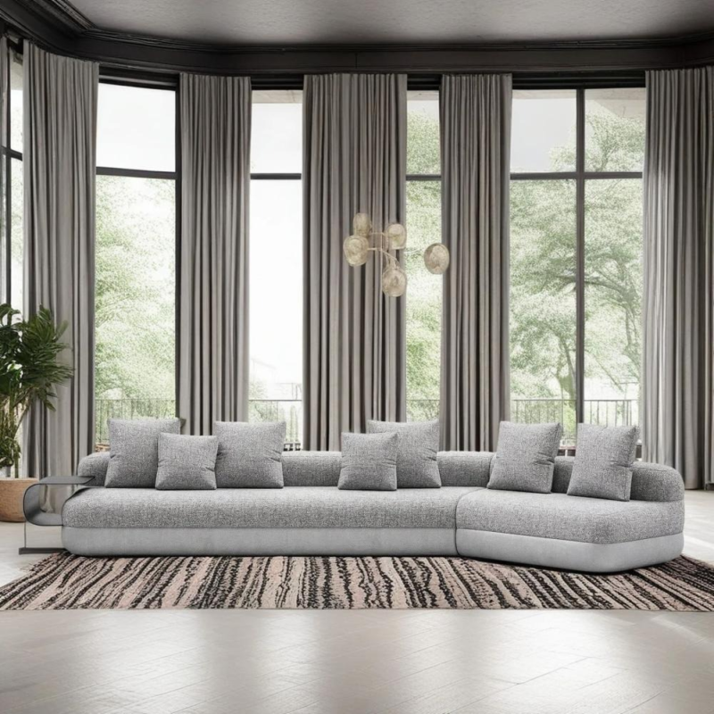 كنب ركني زاوية يمين بتصميم حرف L – أناقة وراحة في منزلك - L-Shaped Classic Corner Sofa Right Side - Elegance and Comfort for Your Home