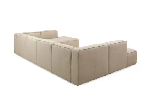 كنبة زاوية شكل حرف U - بيج - U-shaped Sectional Sofa - Beige