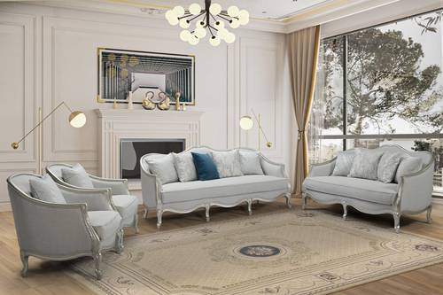 طقم كنب 4 قطع نيو كلاسيك - New Classic 4-Piece Sofa Set
