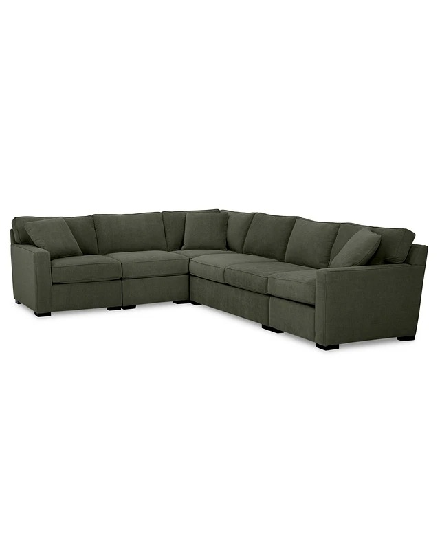 كنب ركني زاوية 5 قطع على شكل L منخفض الارتفاع متعدد الألوان - L-Shaped Sectional Sofa 5 Piece Low Profile Multicolor