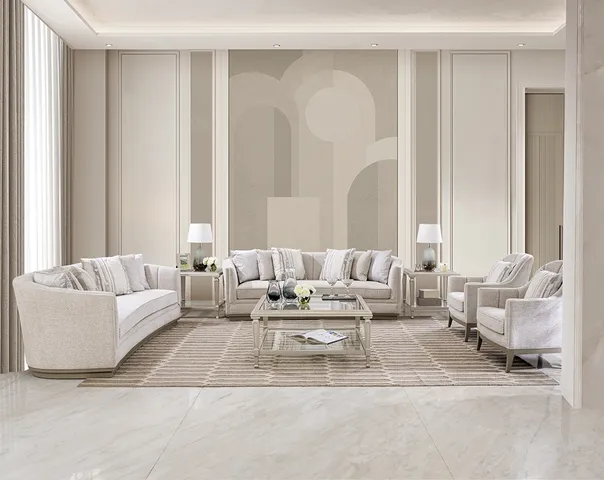 طقم كنب دوفيلا 7 قطع بيج