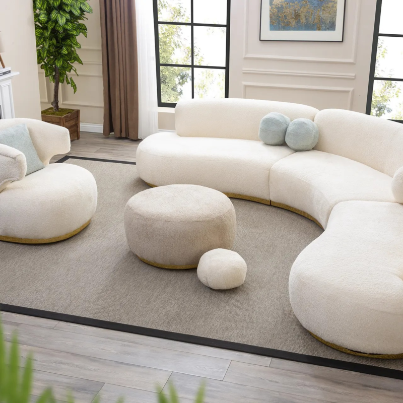 Modern Off White Corner Sectional Sofa Set - طقم كنب ركني زاوية عصري اوف وايت